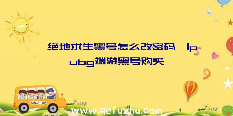 「绝地求生黑号怎么改密码」|pubg端游黑号购买